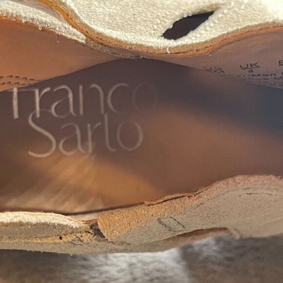 Franco Sarto Tan Leather Heeled Buckled Ankle Booties 6 - Picture 11 of 11